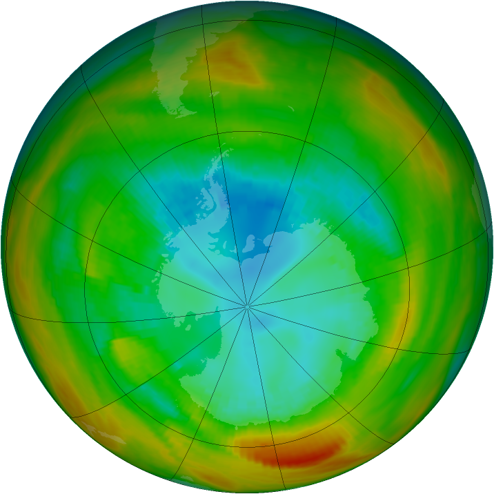 Antarctic ozone map for 26 August 1979